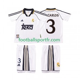 Tenue Real Madrid R CARLOS 3 2000 Retro Enfant Domicile 1998 Maillot de Foot